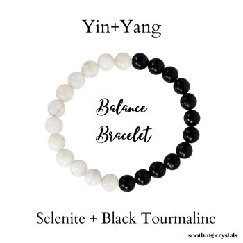 Yin Yang Energy Balance Crystal Bracelet, Spiritual Support 1