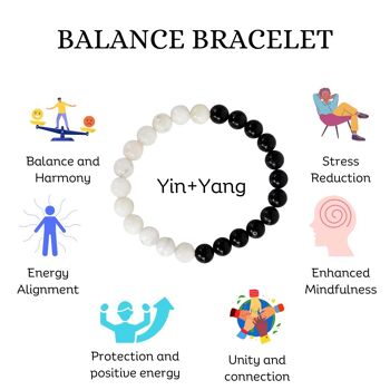 Yin Yang Energy Balance Crystal Bracelet, Spiritual Support 2