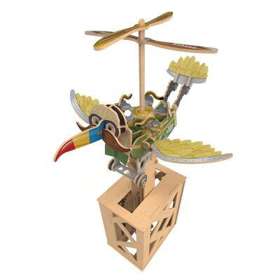 DIY Ilo Build 3D Mechanical Wooden Model Birdman, 0302, 26x25x42.5cm