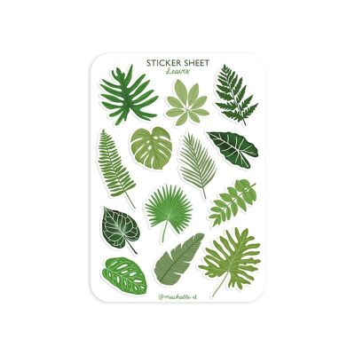 Foglio adesivo fustellato - foglie verdi