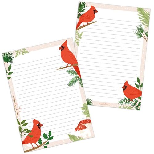 Notepad/notitieblok/briefpapier Christmas kerst rode kardinaal