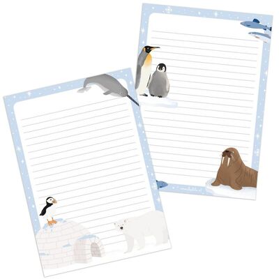 Notepad/notitieblok/briefpapier winter animals iglo