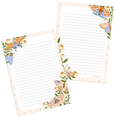Notepad/notitieblok/briefpapier butterflies