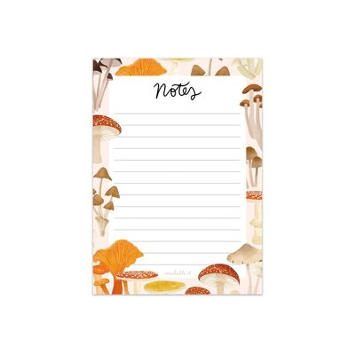 Notepad/notitieblok A6 - autumn mushrooms/paddenstoelen