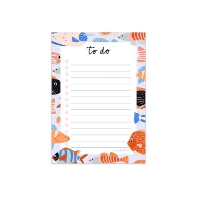 Notepad/notitieblok A6 - to do fishes