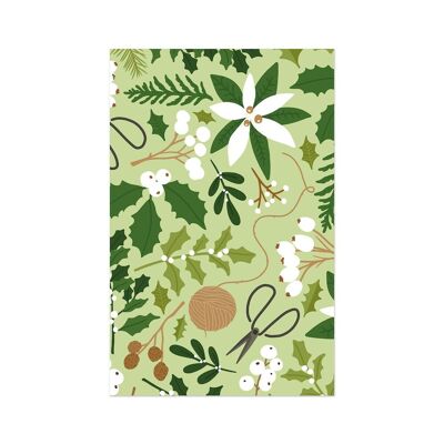 Minikaart/gift tag Christmas - nature pattern