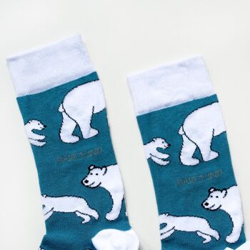 Chaussettes ours polaire | Chaussettes en bambou | Chaussettes bleu clair 3