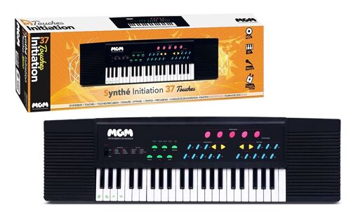 WS - Synthétiseur - 37 Touches - Initiation - 610609 - 63 cm - Noir - Idéal Pour Les Débutants - Musique - Instrument - IZZY - Piano - Musicien Amateurs -Cable USB Inclus - Micro
