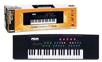 WS - Synthétiseur - 37 Touches - Initiation - 610609 - 63 cm - Noir - Idéal Pour Les Débutants - Musique - Instrument - IZZY - Piano - Musicien Amateurs -Cable USB Inclus - Micro 1