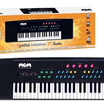 WS - Synthétiseur - 37 Touches - Initiation - 610609 - 63 cm - Noir - Idéal Pour Les Débutants - Musique - Instrument - IZZY - Piano - Musicien Amateurs -Cable USB Inclus - Micro