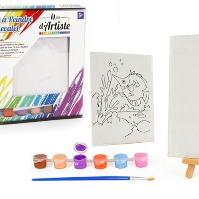 MAIN D'ARTISTE - Coffret 2 Tableaux À Peindre - Loisir Créatif - 030092A - Peinture - Multicolore - Jouet Enfant - Créativité - Activités Manuelles - Kit Complet - À Partir de 5 ans