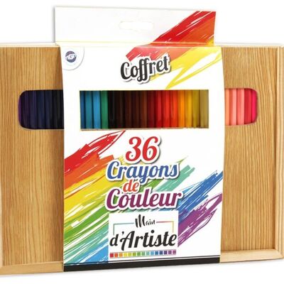 MAIN D'ARTISTE - 36 Crayons de Couleurs - Loisir Créatif - 030096 - Coloriage - Multicolore - Créativité - Activités Manuelles - Kit Complet - À Partir de 5 ans