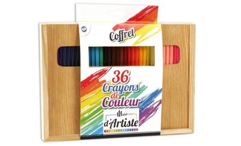 MAIN D'ARTISTE - 36 Crayons de Couleurs - Loisir Créatif - 030096 - Coloriage - Multicolore - Créativité - Activités Manuelles - Kit Complet - À Partir de 5 ans 1