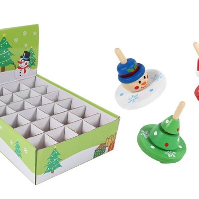 PLANÈTE BOIS - Toupie Noël - FSC - 030160 - 1 pièce - Modèle Aléatoire - Bois - Jeu Pour Enfant - Noël - À Collectionner - 4,5 cm x 5 cm - À Partir de 3 Ans