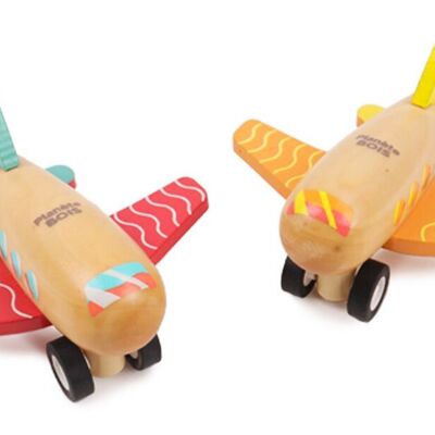 PLANÈTE BOIS - Avion - FSC - 030144A - 1 pièce - Couleur Aléatoire - Bois - Jeu Pour Enfant - Récréation - À Collectionner - 9 cm x 5 cm - À Partir de 18 Mois