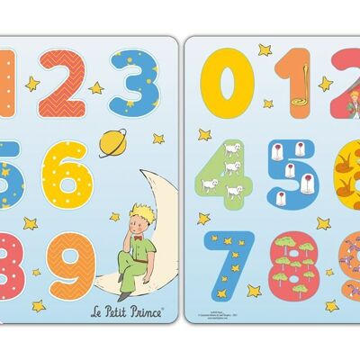 PLANÈTE BOIS - Puzzle Chiffres - Jeu Educatif - Le Petit Prince - 865005 - 11 Pièces - Multicolore - Bois - Jeu Pour Enfant - Puzzle Enfant - 30 cm x 30 cm - À Partir de 2 Ans