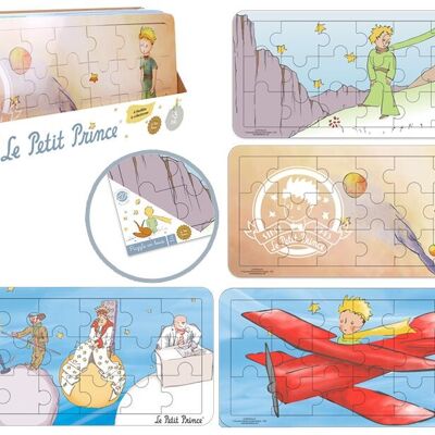 PLANÈTE BOIS - Puzzle Panoramique - Jeu Educatif - Le Petit Prince - 865008 - 21 Pièces - Modèle Aléatoire - Bois - Jeu Pour Enfant - Puzzle Enfant - 45 cm x 18 cm - À Partir de 3 Ans