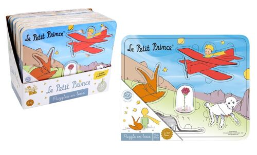 PLANÈTE BOIS - Puzzle - Jeu Educatif - Le Petit Prince - 865003 - 5 Pièces - Multicolore - Bois - Jeu Pour Enfant - Puzzle Enfant - 21,5 cm x 17,5 cm - À Partir de 18 Mois