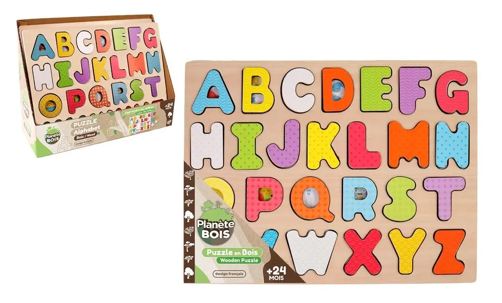 PLANÈTE Bois - Ordinateur Ardoise Magnétique - FSC - 030241 - Montessori - Multicolore - Bois - Jeu pour Enfant - Tableau - Mon Premier Ordinateur Portable - 30 cm x 22 cm - À Partir de 3 Ans