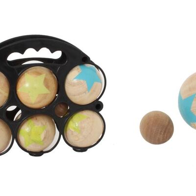 PLANÈTE BOIS - 6 Boules De Pétanque - FSC - 048047A - 2 à 6 Joueurs - Multicolore - Bois - Jouet Enfant - Jeu d'Adresse et de Plein Air - 22 cm x 17 cm - À Partir de 5 Ans