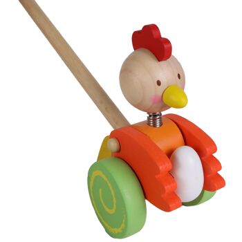 PLANÈTE BOIS - Bâton Rouleur Poule - FSC - 030128 - 1 pièce - Multicolore - Bois - Jeu Pour Enfant - Pâques - 55 cm x 14 cm - À Partir de 18 Mois 2