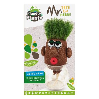 PLANETE PLANTE - Kit Plante Drôle De Tête À Pousser - Kit de Jardinage - 170050 - Verre - Jardin - Nature - Plante - Créatif - Herbe - Jeu Pour Enfant - À Partir de 4 ans 3