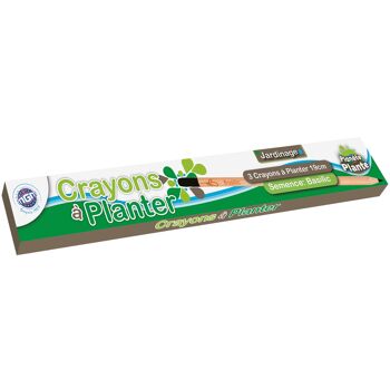 PLANETE PLANTE - 3 Crayons À Planter - Kit de Jardinage - 175041 - Bois - Jardin - Nature - Plante - Fleurs - Basilique - Plantation - Jeu Pour Enfant - À Partir de 8 ans 2