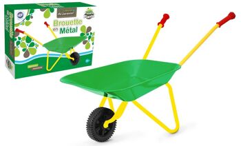 PLANETE PLANTE - Brouette Pour Enfant - Outils de Jardinage - 047512 - Métal - Jardin - Nature - Plante - Fleurs - Transport - Jeu de Plein Air - Jeu Pour Enfant - À Partir de 1