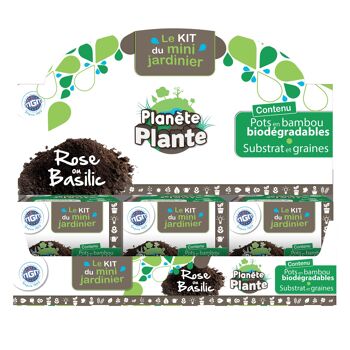 PLANETE PLANTE - 1 Pot biodegradable et Graine À Planter - Kit de Jardinage - 170039 - Bambou - Jardin - Nature - Plante - Fleurs - Jeu Pour Enfant - À Partir de 3 ans 3