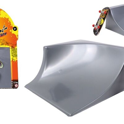 TROTTIFUN - Finger Skate et Une Rampe - 031426 - Couleurs Aléatoires - Métal et Plastique - Skateboard - Doigt - Jouet Enfant - Anniversaire - Cadeau - Planche à Roulette - À Partir de 3 ans