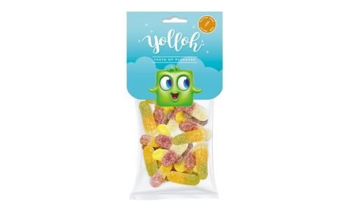 YOLLOH - Sachet Bonbon Acid Tongues - Sans Gluten - 320017 - Multicolore - Fruit - Acidulés - 1 sachet de 135 Gr - Langue - Anniversaire - Enfant - Adulte