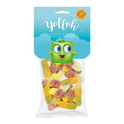 YOLLOH - Sachet Bonbon Acid Tongues - Sans Gluten - 320017 - Multicolore - Fruit - Acidulés - 1 sachet de 135 Gr - Langue - Anniversaire - Enfant - Adulte
