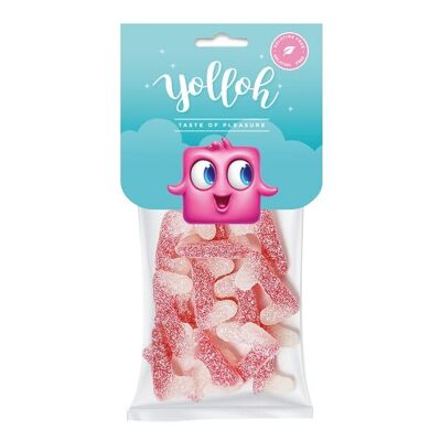 YOLLOH - Sachet Bonbon Sweet Vampire - Sans Gelatine - 320013 - Rouge - Fraise - Acidulés - 1 sachet de 120 Gr - Anniversaire - Enfant - Adulte - Dent