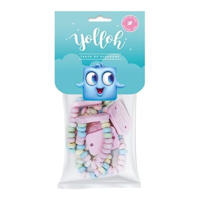 YOLLOH - Sachet Bonbon Watches - Sans Gelatine - 320019 - Pastel - Fraise - Croquant - 1 sachet de 70 Gr - Anniversaire - Enfant - Adulte - Collier - Bracelet - Montre