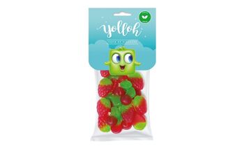 YOLLOH - Sachet Bonbon Veggie Mix - Vegan - 320014 - Rouge - Fraise - Tendres - 1 sachet de 135Gr - Anniversaire - Enfant - Adulte - Fraise 1