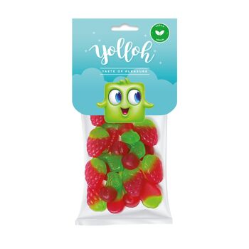 YOLLOH - Sachet Bonbon Veggie Mix - Vegan - 320014 - Rouge - Fraise - Tendres - 1 sachet de 135Gr - Anniversaire - Enfant - Adulte - Fraise 2