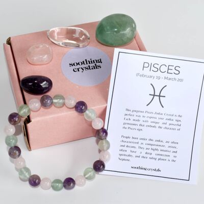 PISCES Kit cristalli burattati, regalo pietre PISCES, set zodiacale