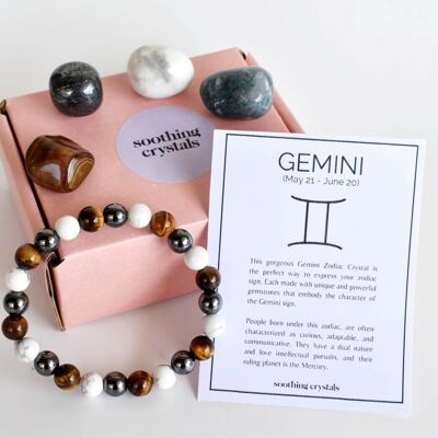 GEMINI Tumbled Crystals Kit, GEMINI Stones Gift, Zodiac Set