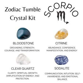 SCORPIO Tumbled Crystals Kit, SCORPIO Stones Gift 2