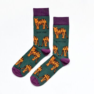 Chaussettes Tigre | Chaussettes en bambou | Chaussettes vertes | Chaussettes Asie