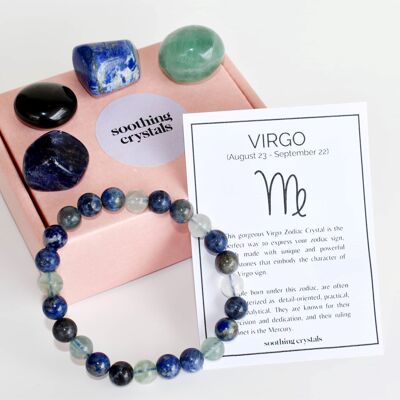 Kit de cristales caídos VIRGO, regalo de piedras VIRGO, conjunto del zodíaco