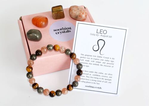 LEO Tumbled Crystals Kit, LEO Stones Gift, Zodiac Set