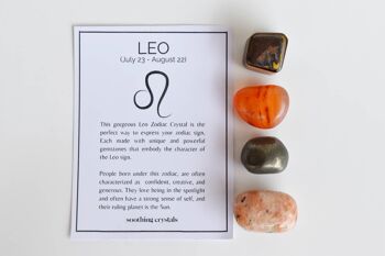 LEO Tumbled Crystals Kit, LEO Stones Gift, Zodiac Set 3