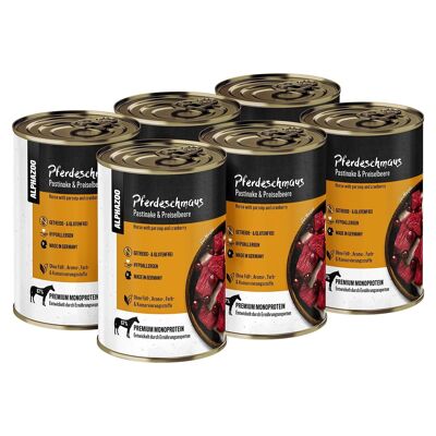 Horse Feast 6x400g - Cavallo con pastinaca e mirtillo rosso