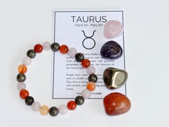 TAURUS Tumbled Crystals Kit, TAURUS Stones Gift, Zodiac Set 3
