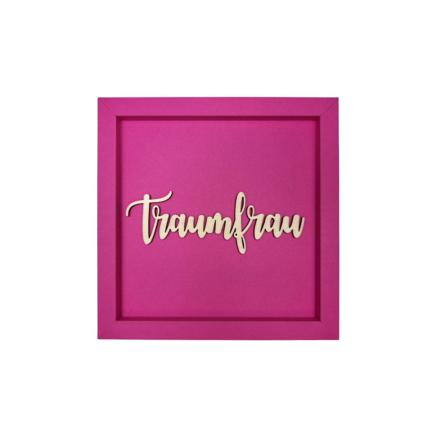 DONNA DA SOGNO - cartolina illustrata con scritta in legno