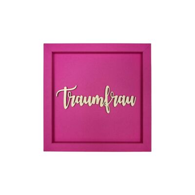 DREAM WOMAN - picture card wooden lettering