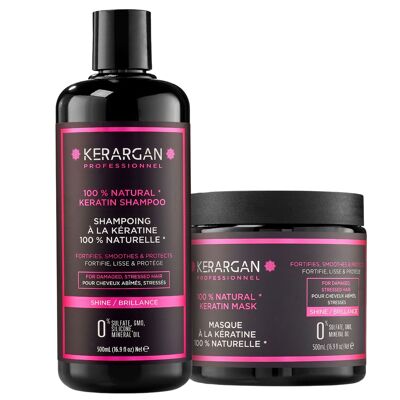Kerargan - Duo shampoo e maschera alla cheratina - 2x500 ml