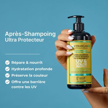 Kerargan - Après-Shampoing Protecteur UV & Couleur à l'Huile de Marula - 500ml 3