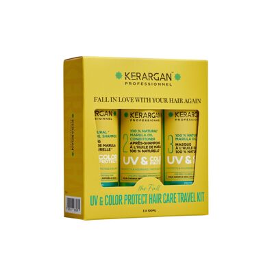 Kerargan - Kit da viaggio UV e colore con olio di Marula - 3x100 ml